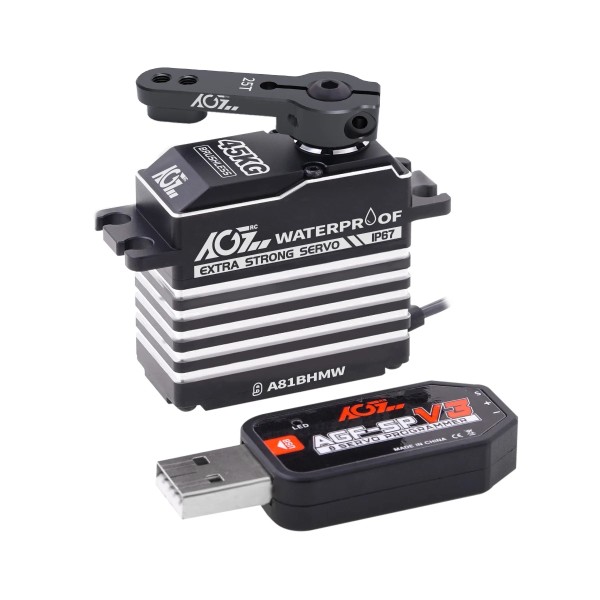 Original AGF Powerful 45KG High Torque 0.075s Steel Gear 8.4V HV 3BB IP67 Waterproof Digital Programmable Brushless RC Car Robot